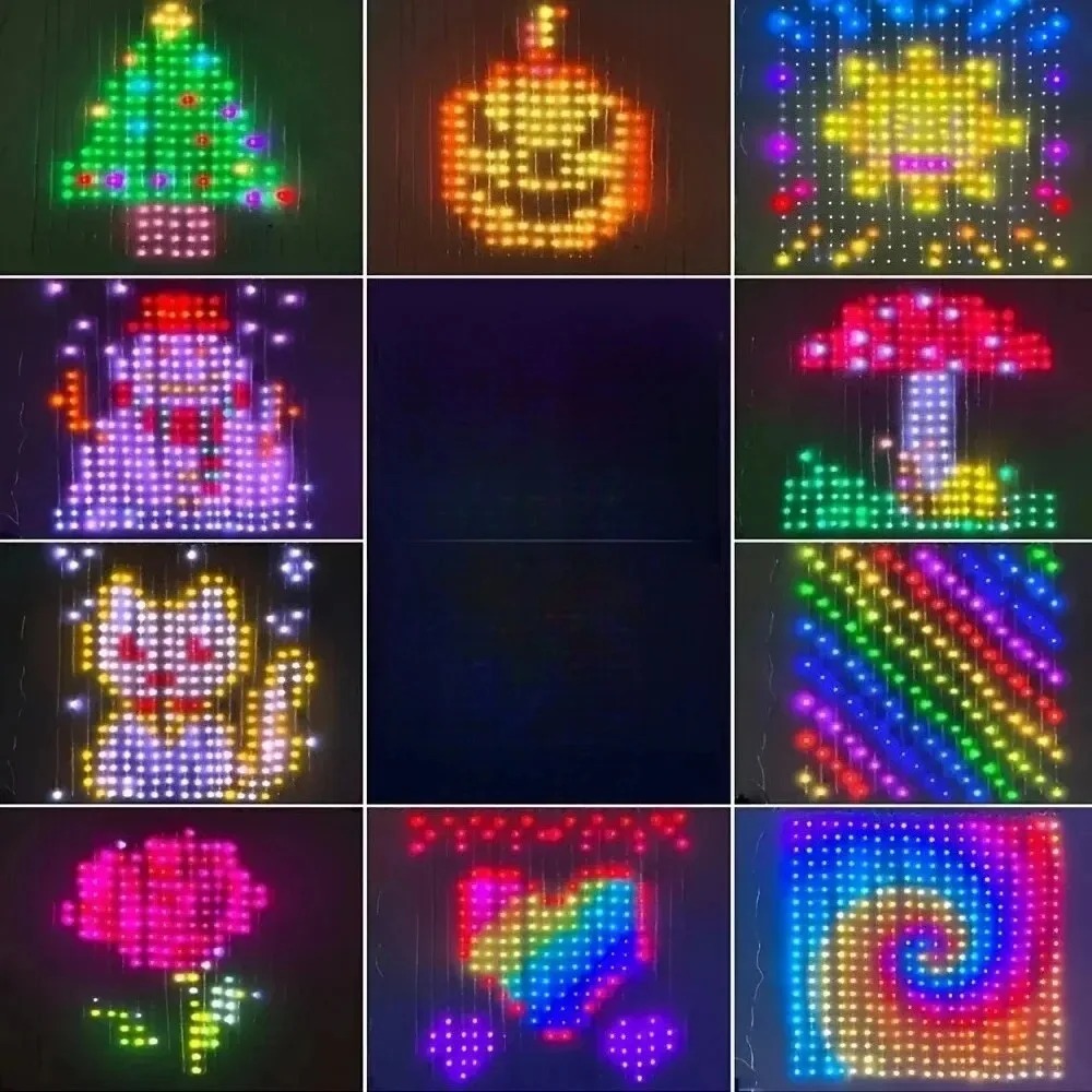 Lighting Christmas Decor - LED Pixel Curtain Lights Bluetooth APP