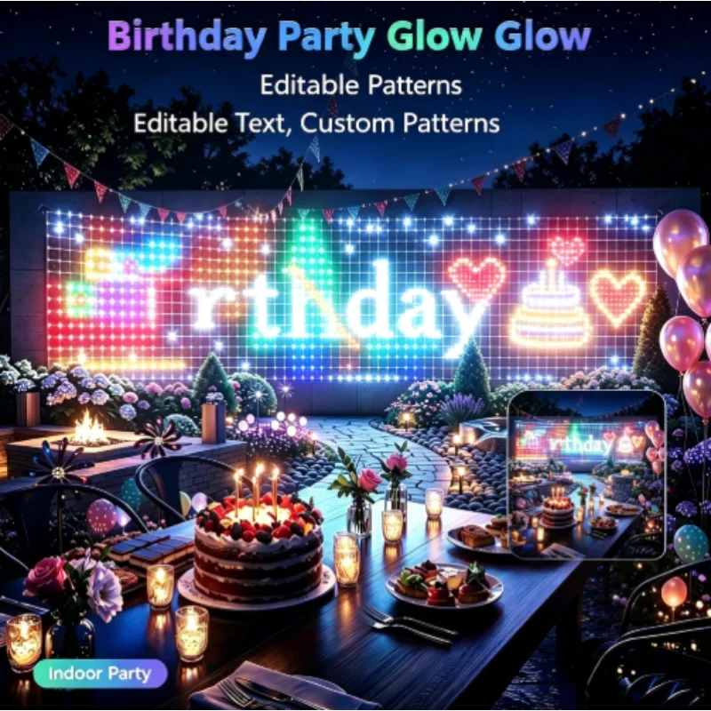 Lighting Christmas Decor - RGBIC LED Outdoor Net Lights Christmas