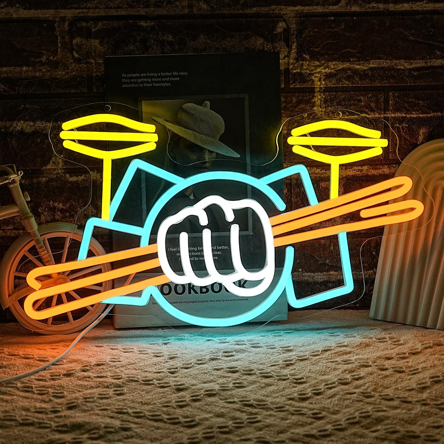 Drum Set Neon Sign USB Powered - огляд і ціна Lighting Decoration Ideas
