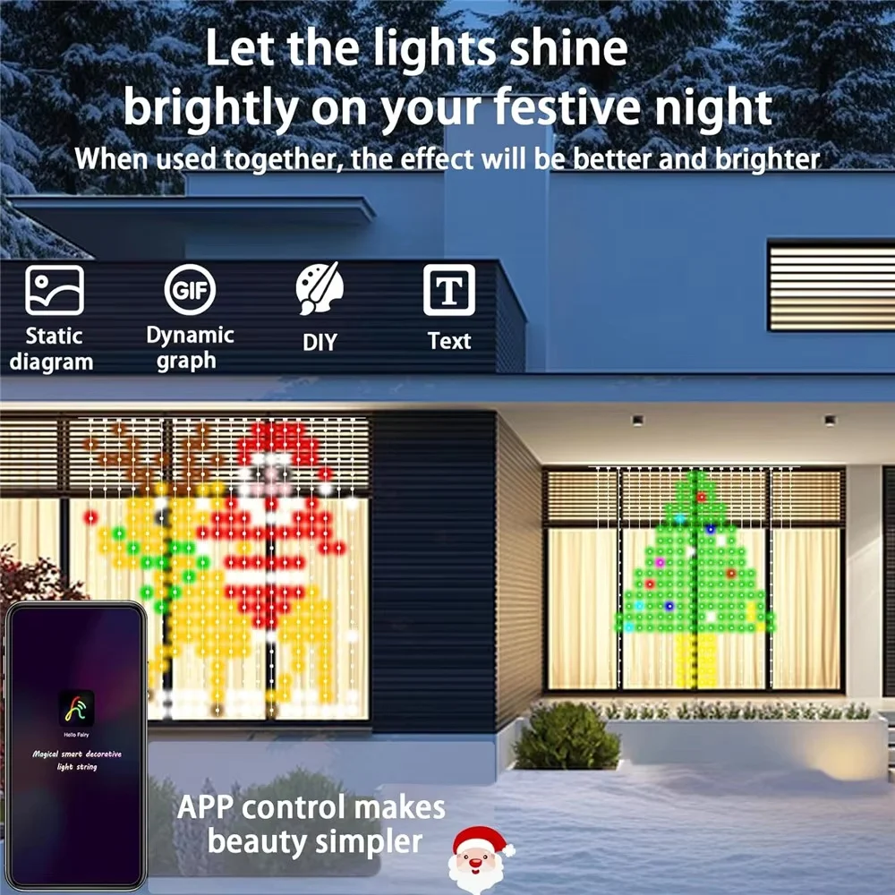 Smart LED Curtain Lights RGB A - огляд і ціна Lighting Christmas Decor