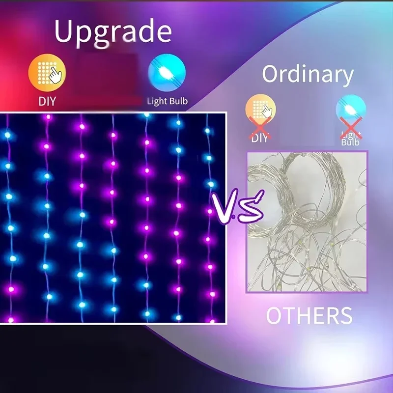 Smart LED Curtain Lights RGB A - огляд і ціна Lighting Christmas Decor