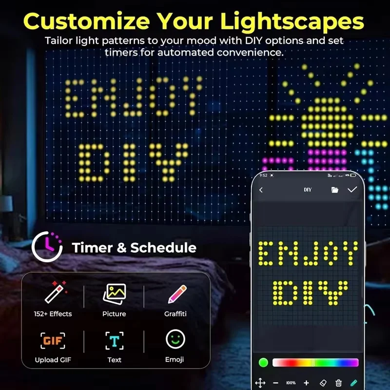 Smart LED Curtain Lights RGB A - огляд і ціна Lighting Christmas Decor