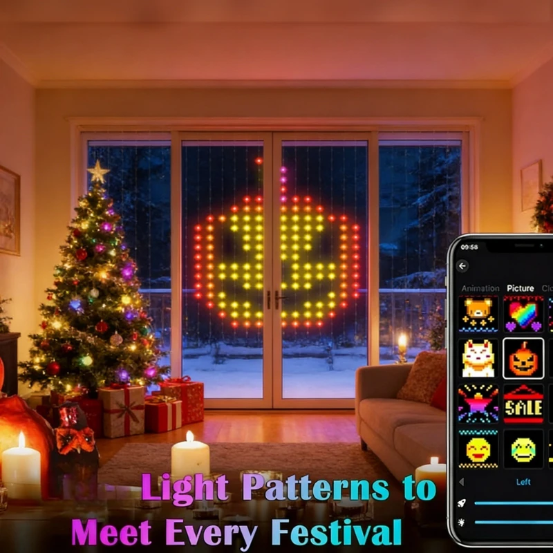 Smart 400LED Curtain Lights, M - огляд і ціна Lighting Christmas Decor