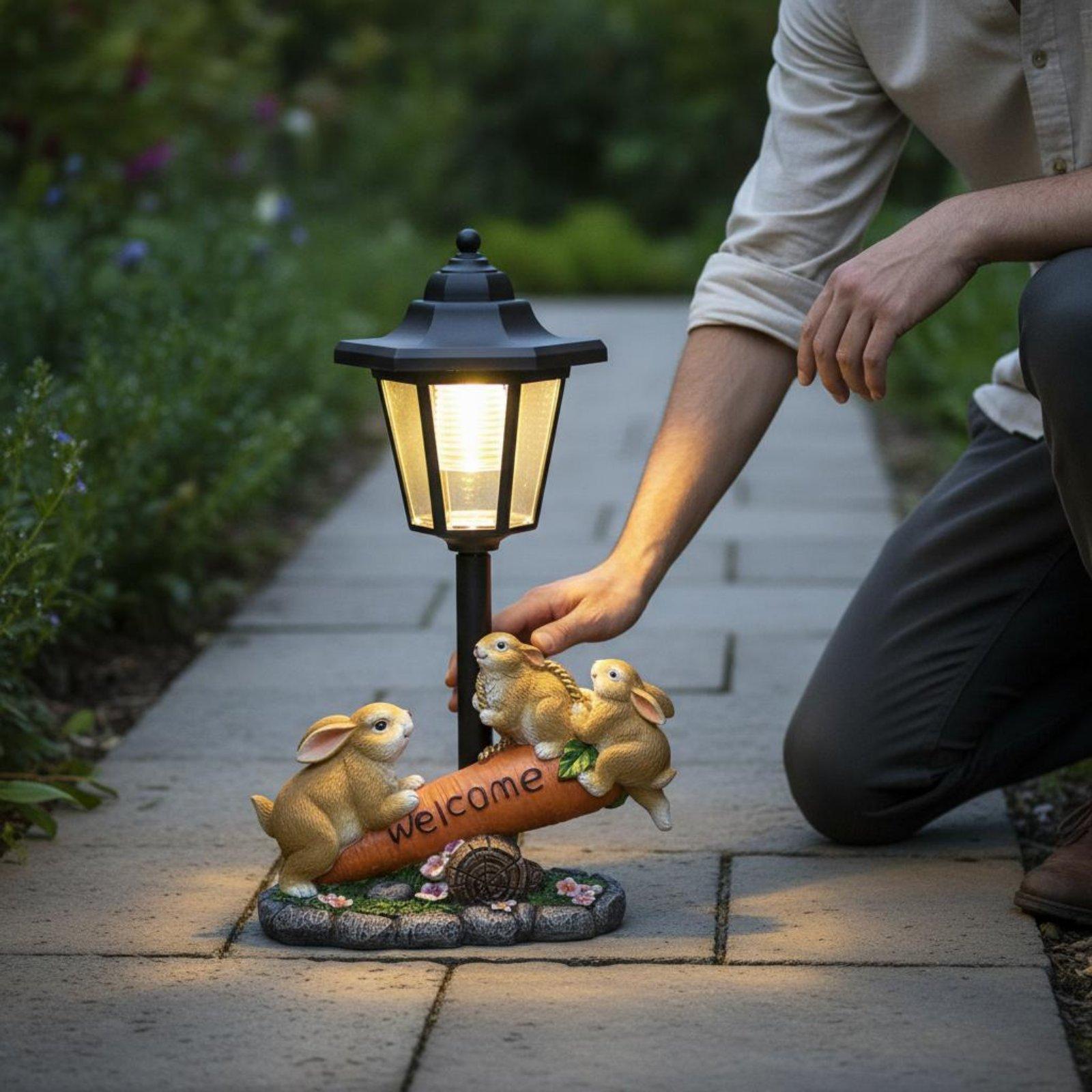 Solar Rabbit Statue Decorative - огляд і ціна Lighting Decoration Ideas