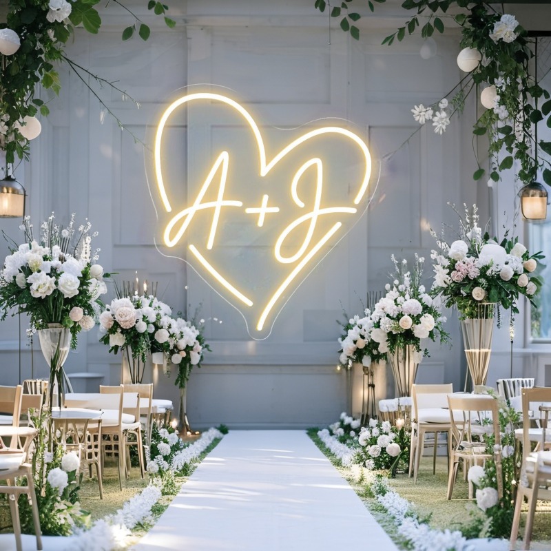 Custom Initials Heart LED Neon - огляд і ціна Lighting Christmas Decor